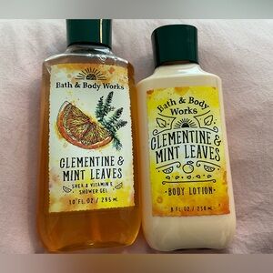 2 New Bath & Body Works Products in Clementine & Mint Leaves Retired Scent